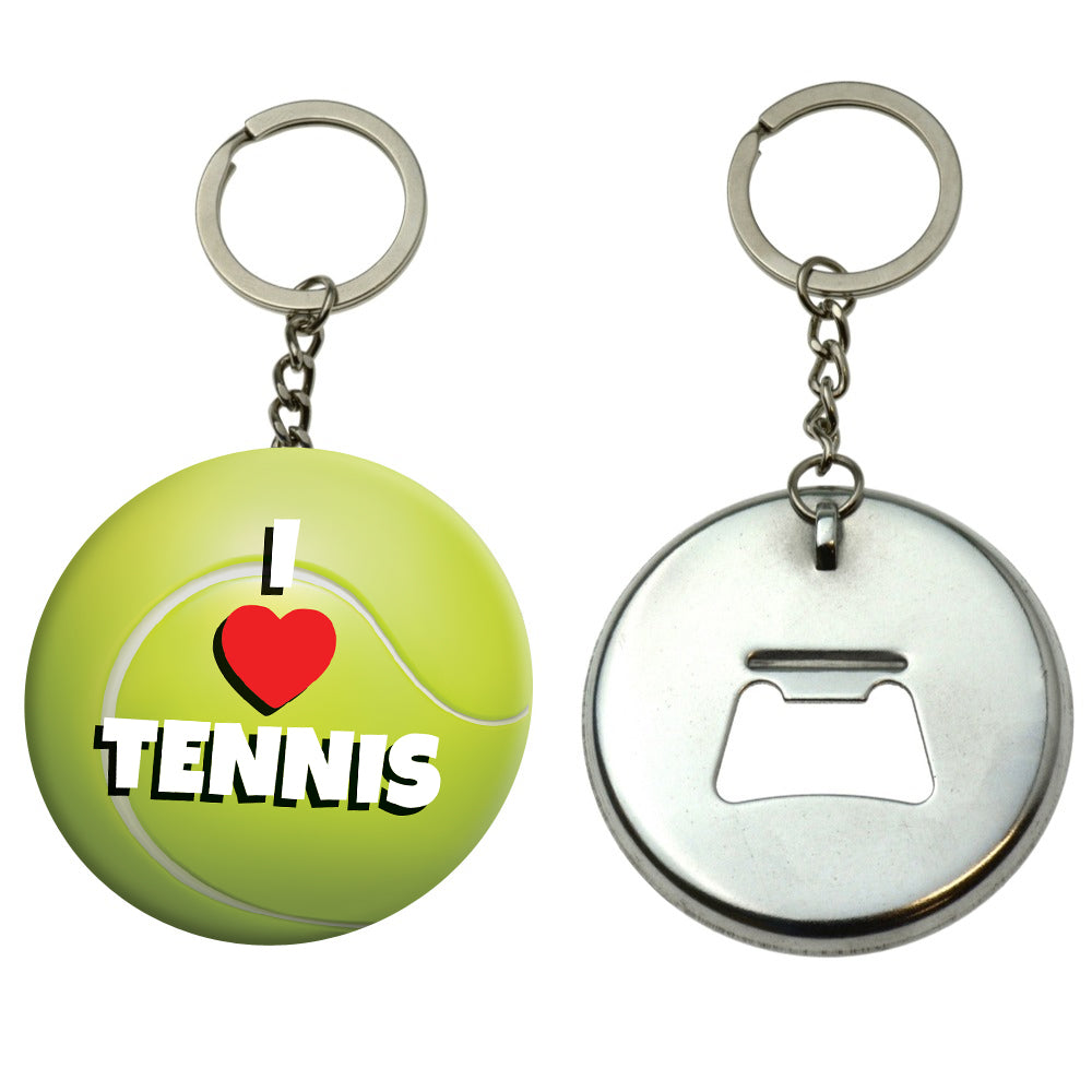 Bottle Opener Keyring - 58mm - I Love Tennis Wimbledon