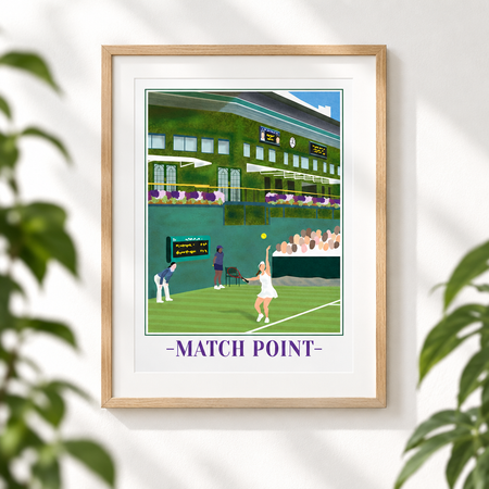 Tennis Court Match Point Scene Poster - A3