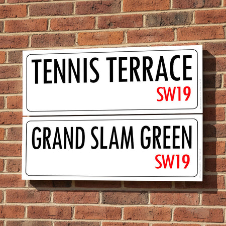 Tennis Terrace and Grand Slam Green Street Signs Poster - A3