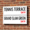 Tennis Terrace and Grand Slam Green Street Signs Poster - A3