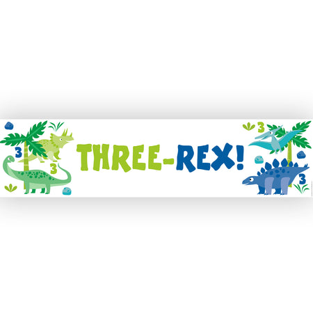 THREE-Rex Paper Banner Decoration - 1.2m