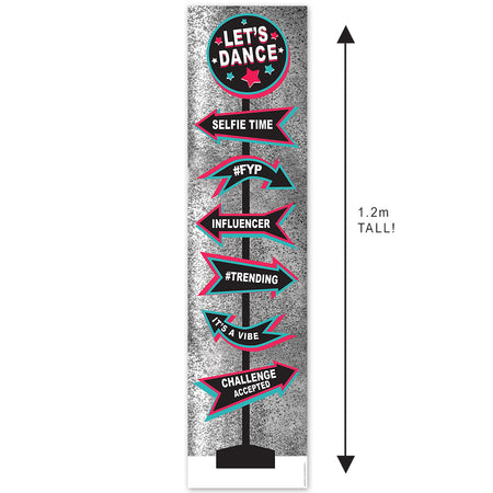 Tik Party Signpost Portrait Banner Decoration - 1.2m