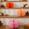 Tissue Honeycomb Pumpkin Decorations - 24cm - Pack of 3