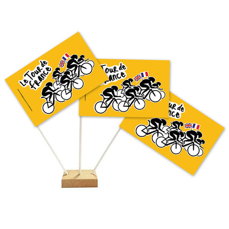 Tour de France Paper Table Flags - 15cm on 30cm Pole - Each