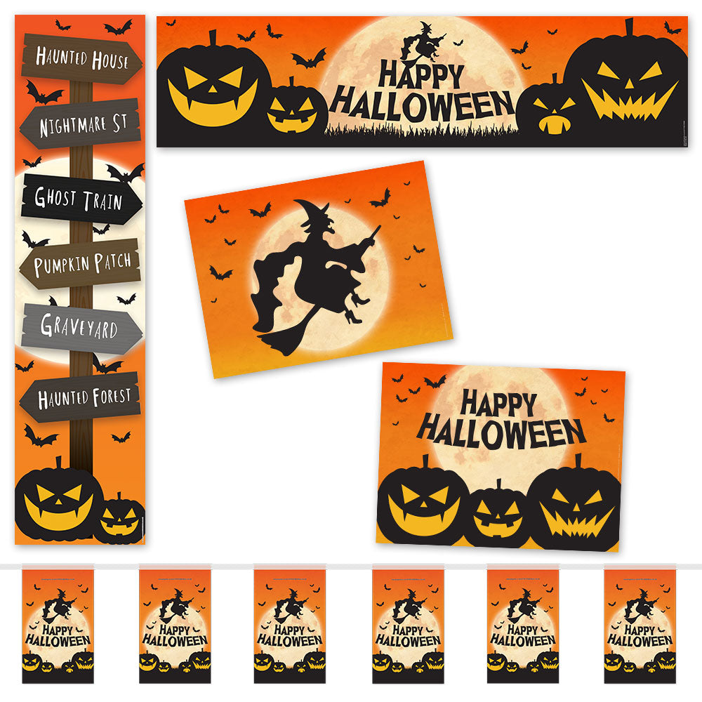 Happy Halloween Witch & Pumpkin Decoration Party Pack