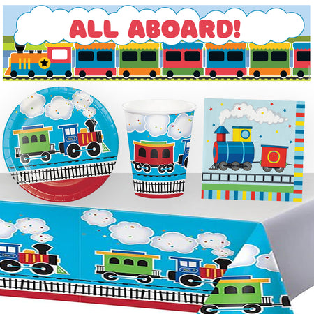 Toy Trains Tableware Pack For 8 With FREE Banner!
