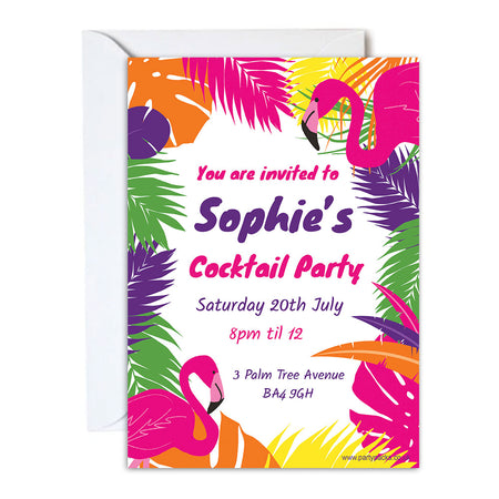 Tropical Flamingo Invitations - Pack of 16