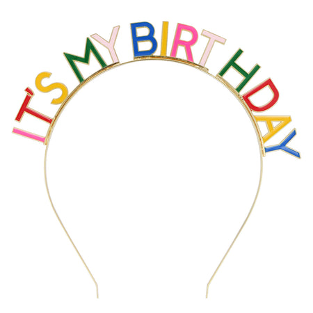 Rainbow 'It's My Birthday' Metal Headband