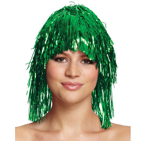Green Tinsel Wig