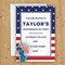 American USA Flag Personalised Invitations - Pack of 16