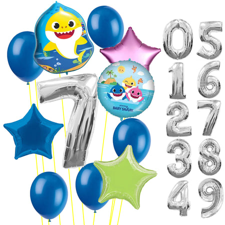 Uninflated Baby Shark Balloon Bundle - Choose Your Age