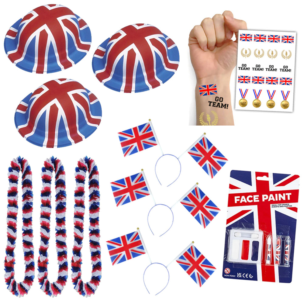 Team GB British Union Jack Fancy Dress Sport Supporter Pack
