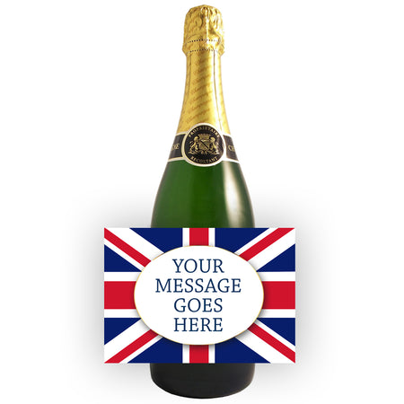 Union Jack Flag Personalised Bottle Labels - Sheet of 4