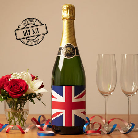 Union Jack Flag Drinks Bottle Labels - Sheet of 4