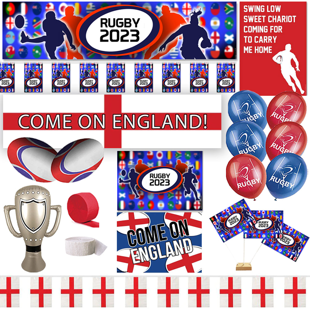 World Rugby 2023 Come on England Decoration Party Pack