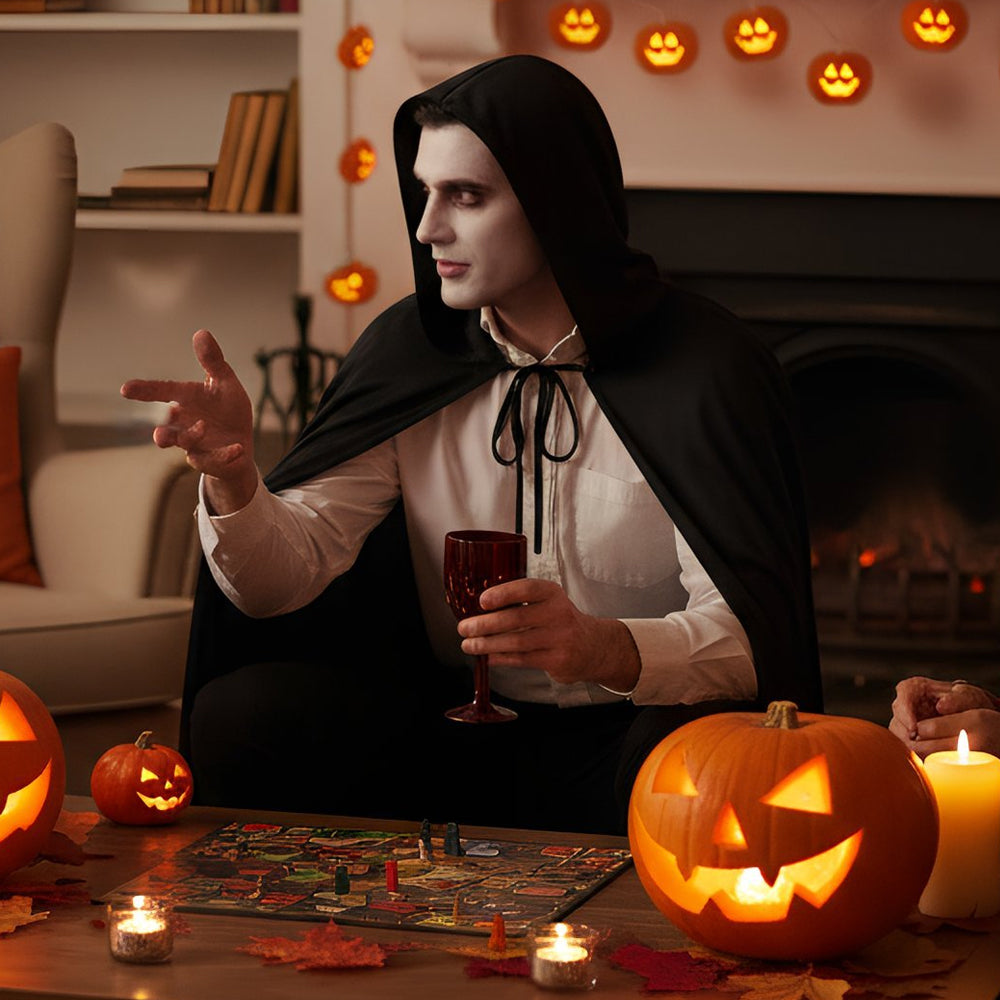 Black Cape With Hood - 140cm