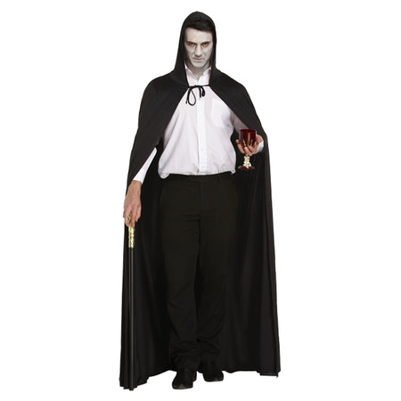 Black Cape With Hood - 140cm