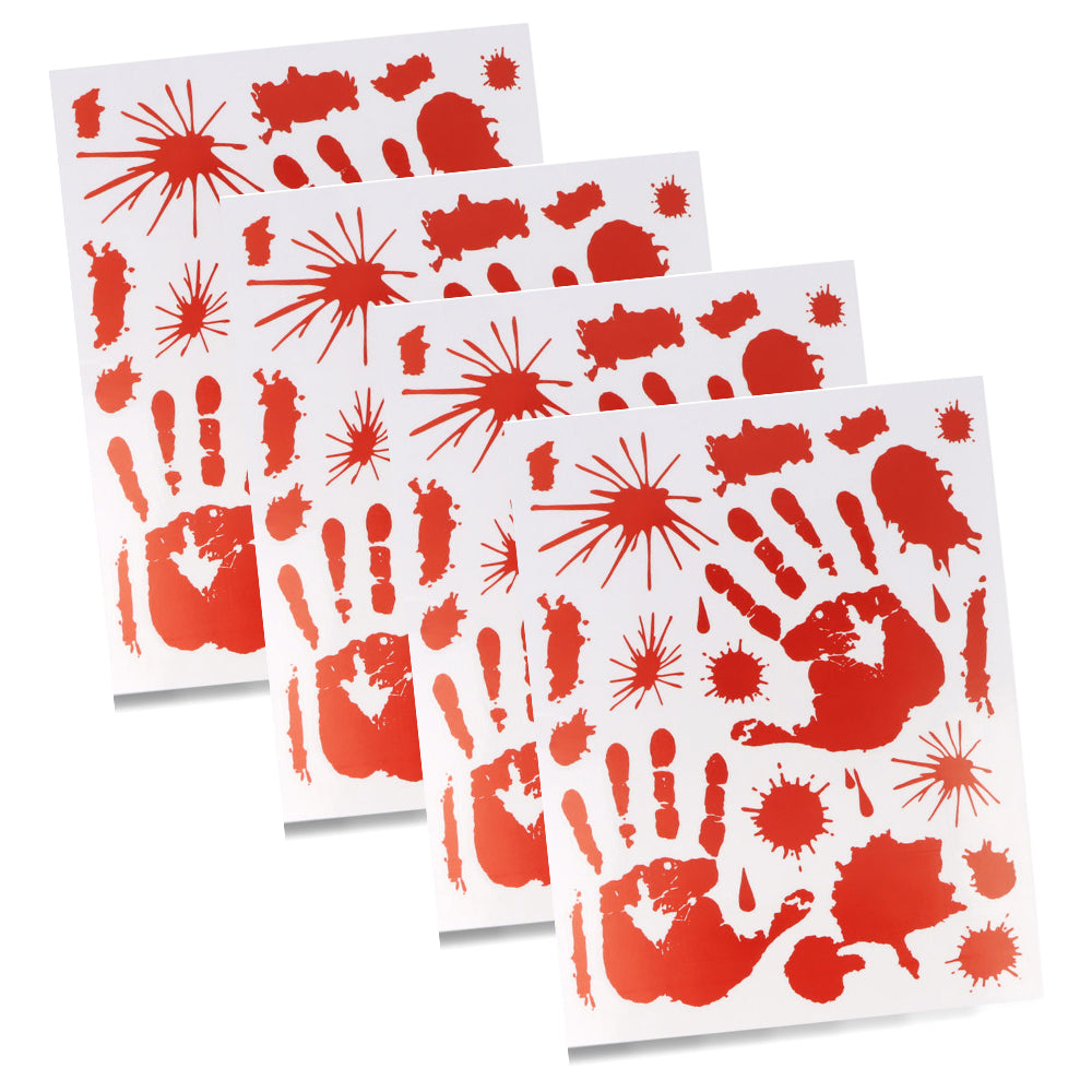 Halloween Bloody Hands Window Stickers - 26cm - Pack of 4 Sheets