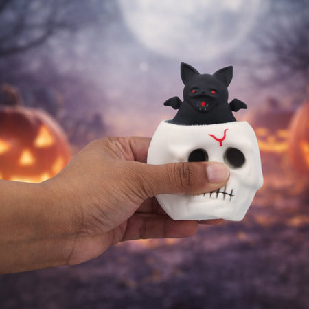 Squeezy Bat in Skull Toy - 5.4cm - Each