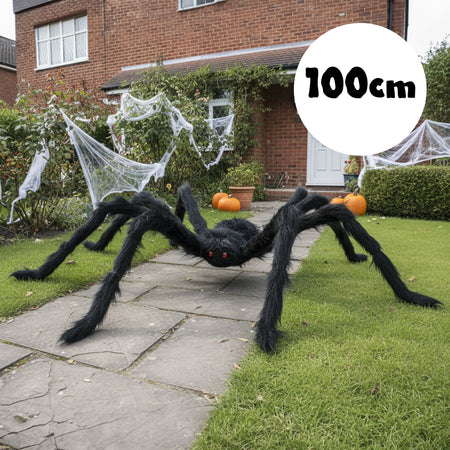 Giant Furry Spider Halloween Decoration - 1m