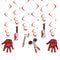 Halloween Bloodied Hanging Spiral Decorations - Pack of 6