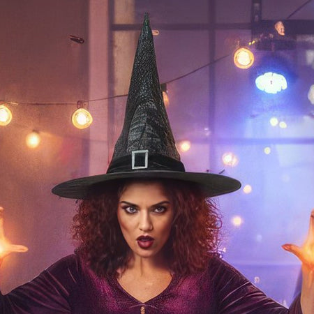 Satin Witch Hat with Buckle