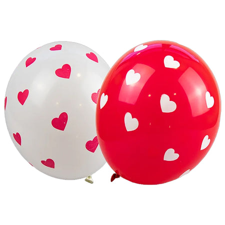 Red & White Heart Balloons - 11