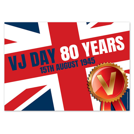 VJ Day 80th Anniversary Landscape Poster - A3