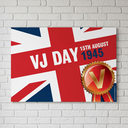 VJ Day Union Jack Poster Decoration - A3