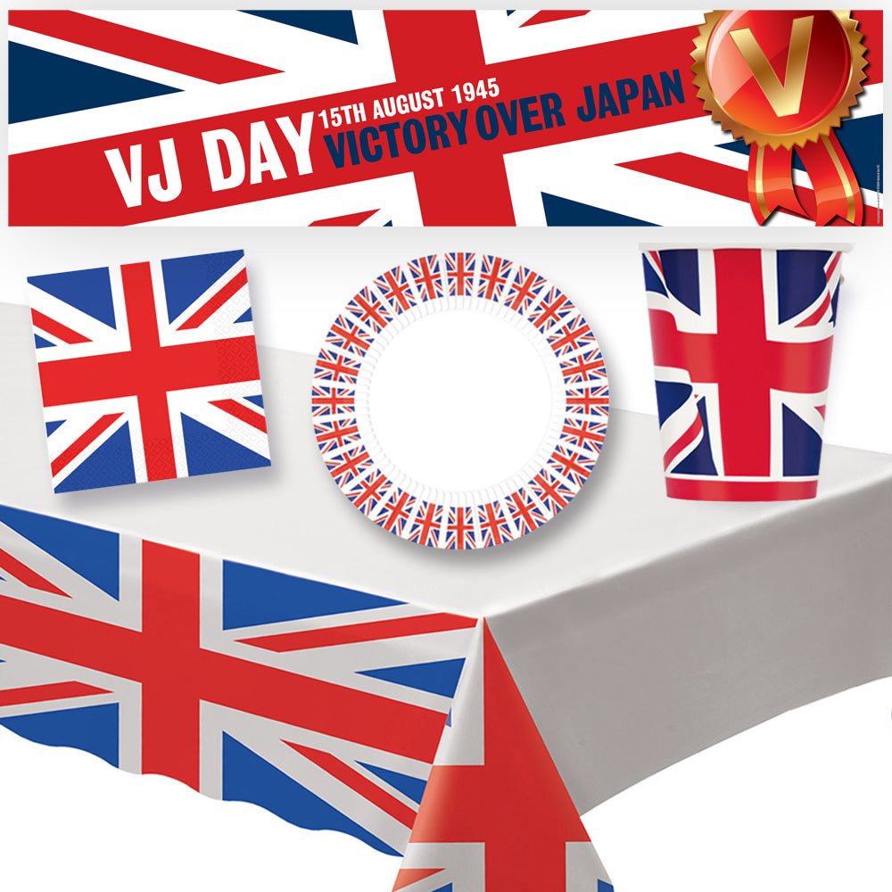 VJ Day Tableware Pack for 8 - With FREE Banner!