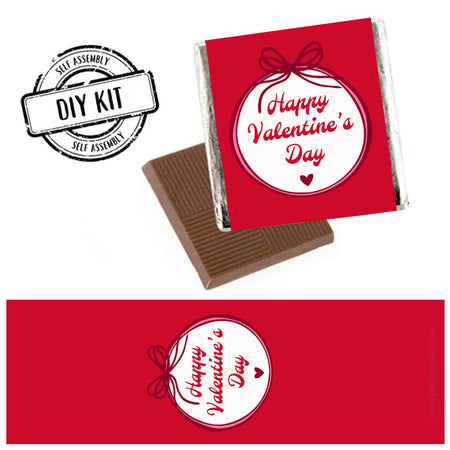 Happy Valentine's Day Bow Frame Square Chocolates - Pack of 16