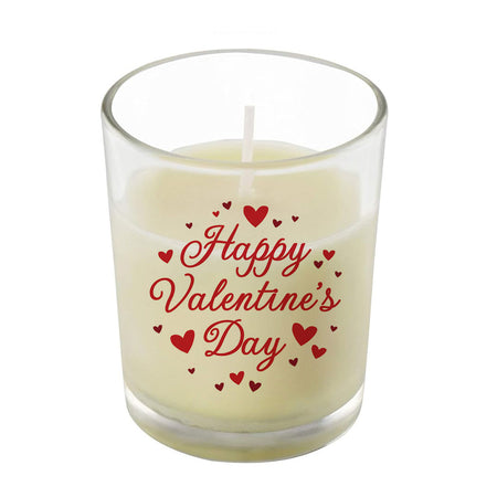 Happy Valentine's Day Unscented Candle In Glass Holder - 6.5cm - Each