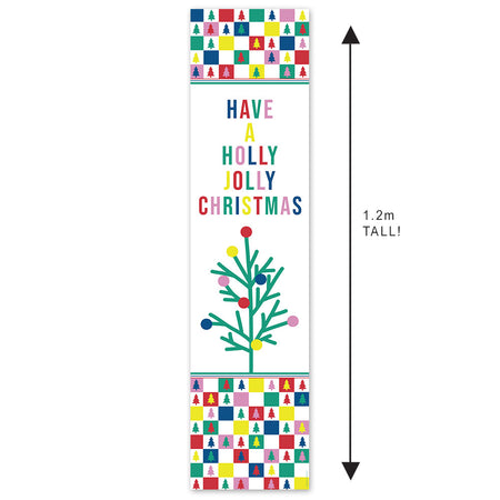 Vibrant Christmas Holly Jolly Portrait Banner - 30cm x 120cm