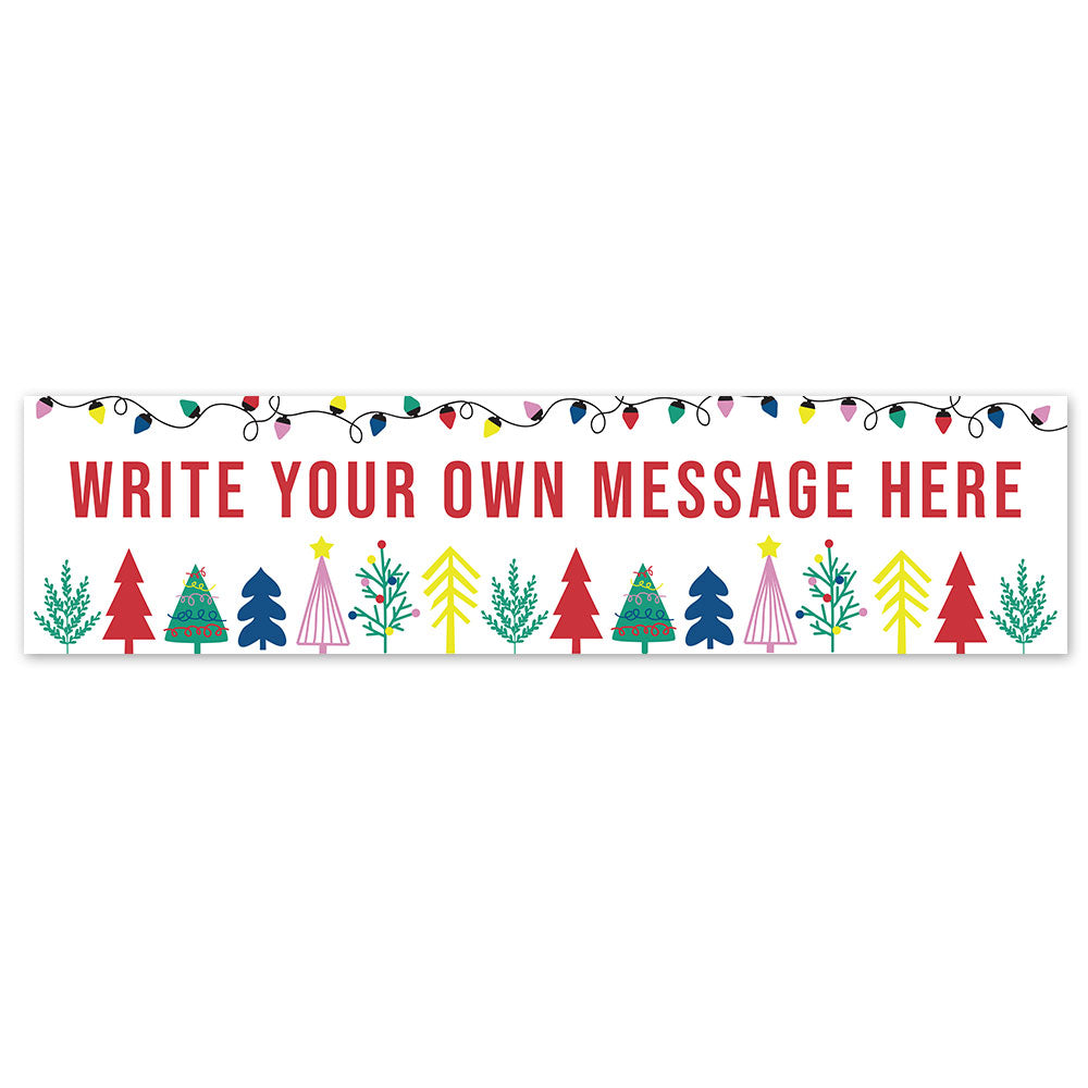 Personalised Vibrant Christmas Banner - 120cm x 30cm