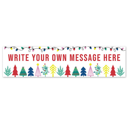 Personalised Vibrant Christmas Banner - 120cm x 30cm