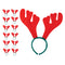Reindeer Red & Green Antlers Headbands - Pack of 12