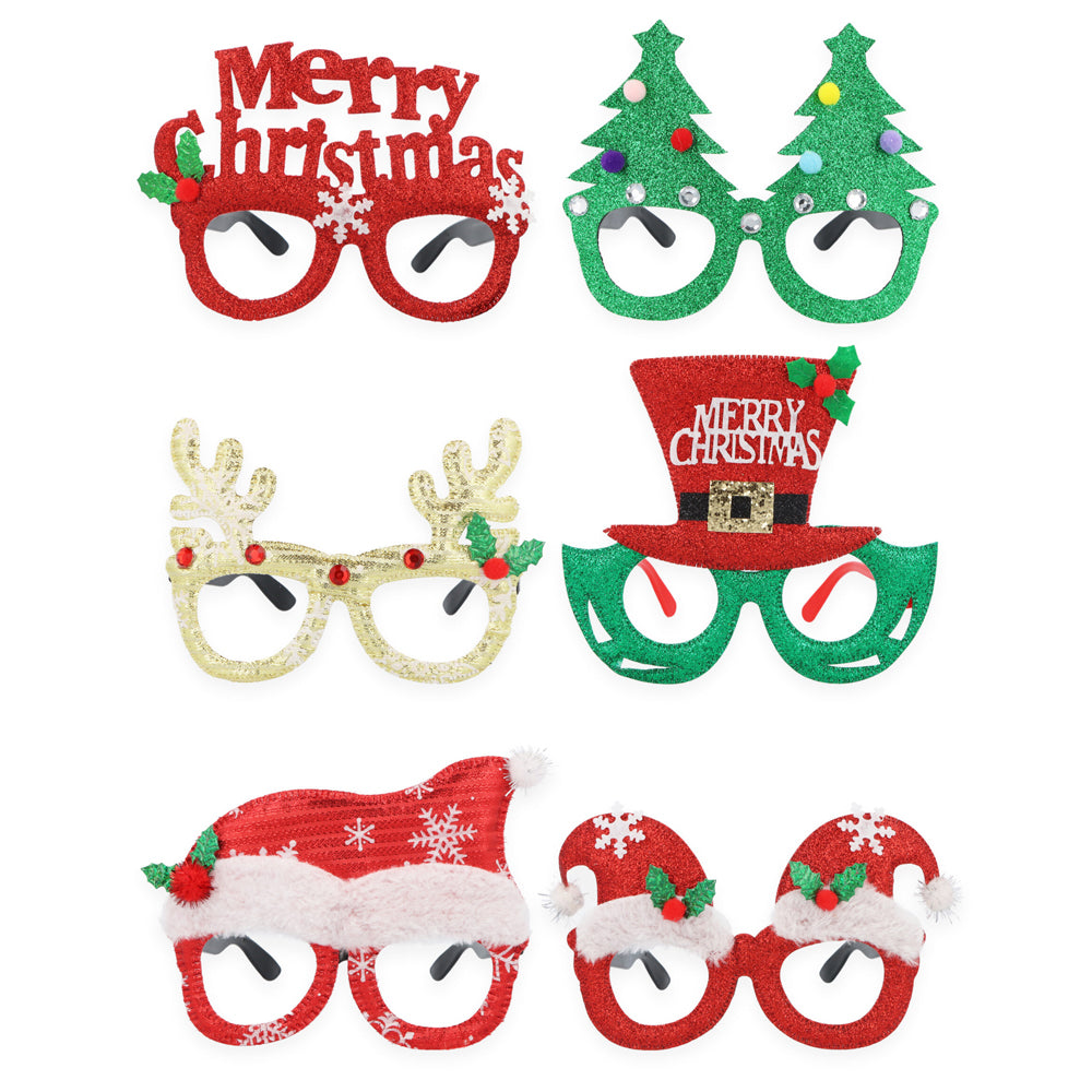 Assorted Fun Christmas Glasses - Pack of 6