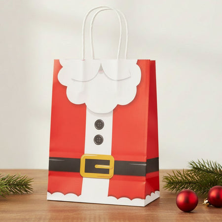 Santa Christmas Paper Party Bag - 22cm - Each