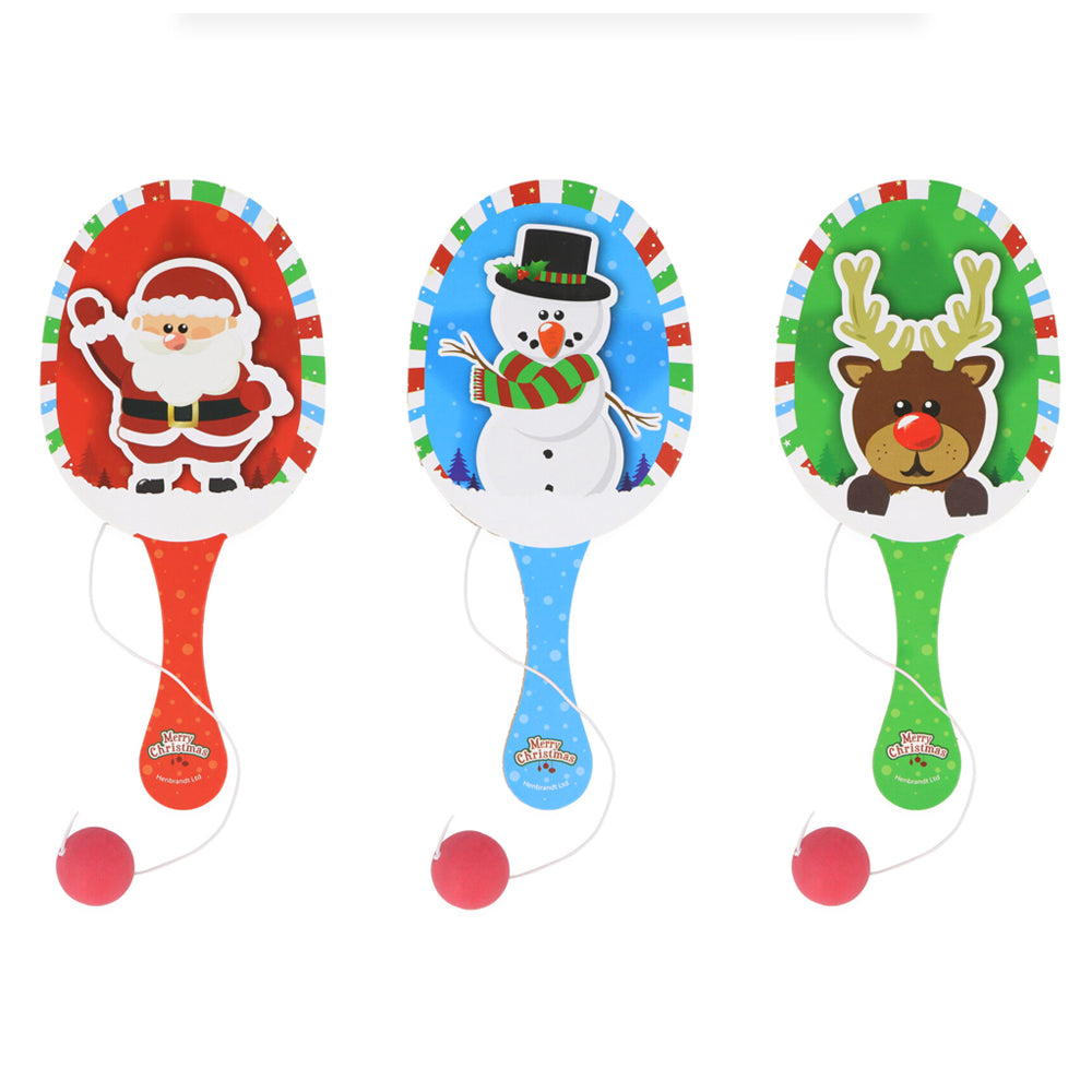 Christmas Wooden Bat and Ball - 22cm