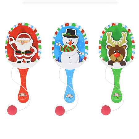 Christmas Wooden Bat and Ball - 22cm