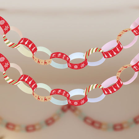 Christmas Paper Chains DIY Decoration Set