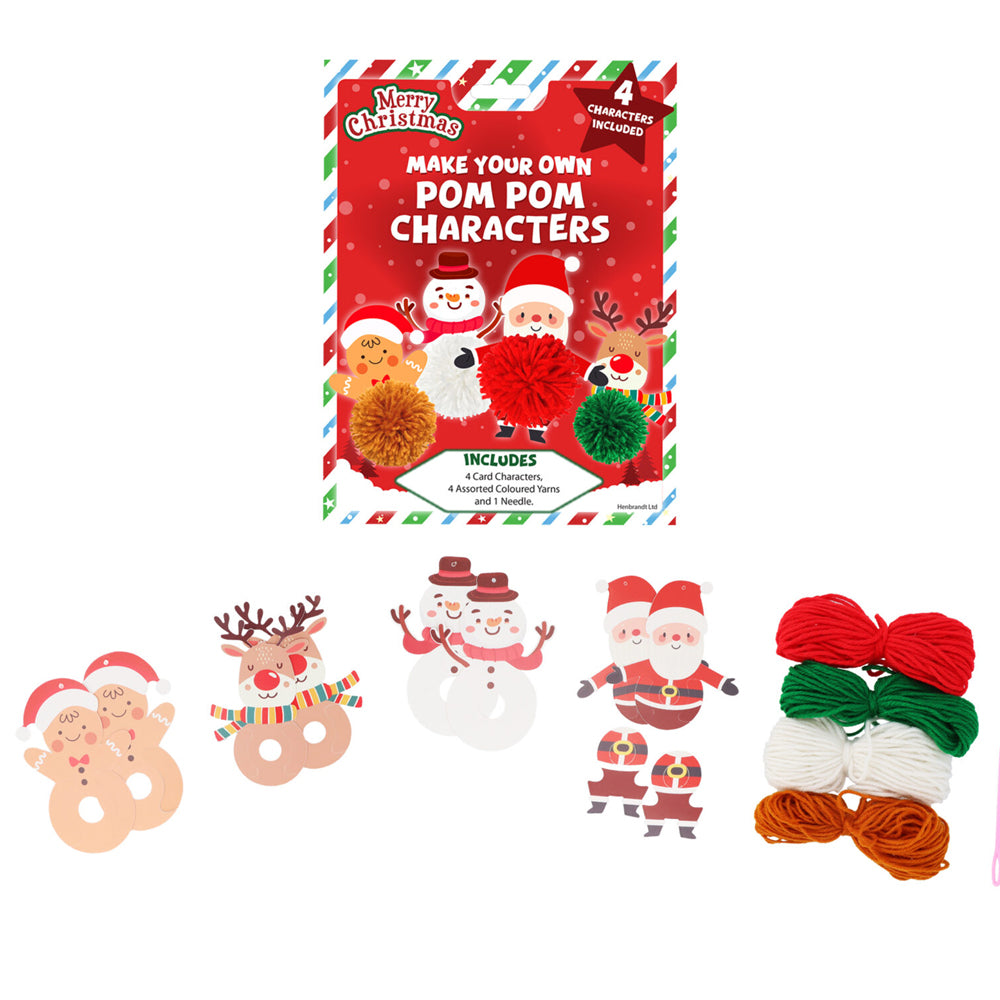 Make Your Own Pom-Pom Christmas Characters - Pack of 4