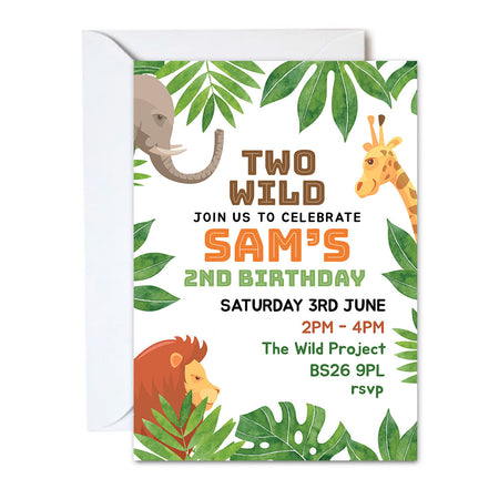 Personalised Wildlife Invitations - Pack of 16