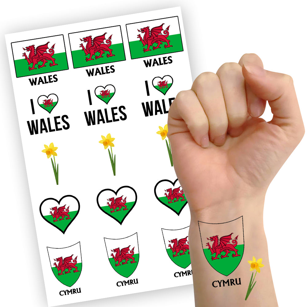 Wales Tattoos - Pack of 15
