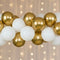 White and Gold Chrome Balloon Arch Decoration DIY Kit - 2.5m