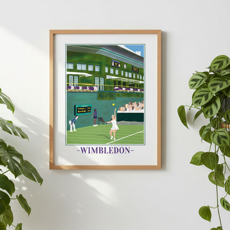 Wimbledon Tennis Court Scene Poster - A3