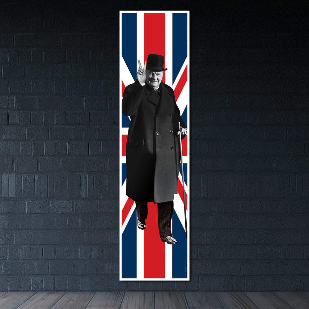 Winston Churchill Union Jack Portrait Wall & Door Banner Decoration - 1.2m