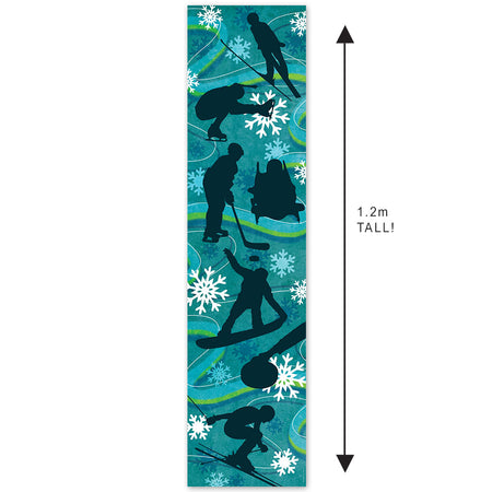 Winter Games Athlete Silhouettes Portrait Banner - 30cm x 120cm