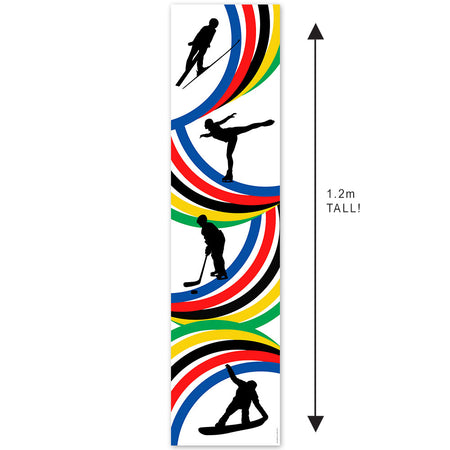 Traditional Winter Games Silhouettes Portrait Banner - 30cm x 120cm
