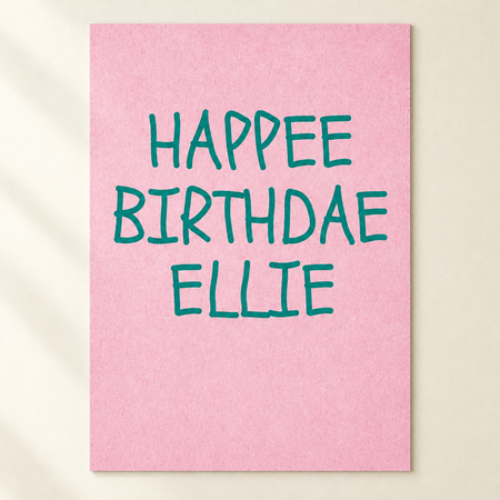 Happee Birthdae Pink Personalised Poster - A3